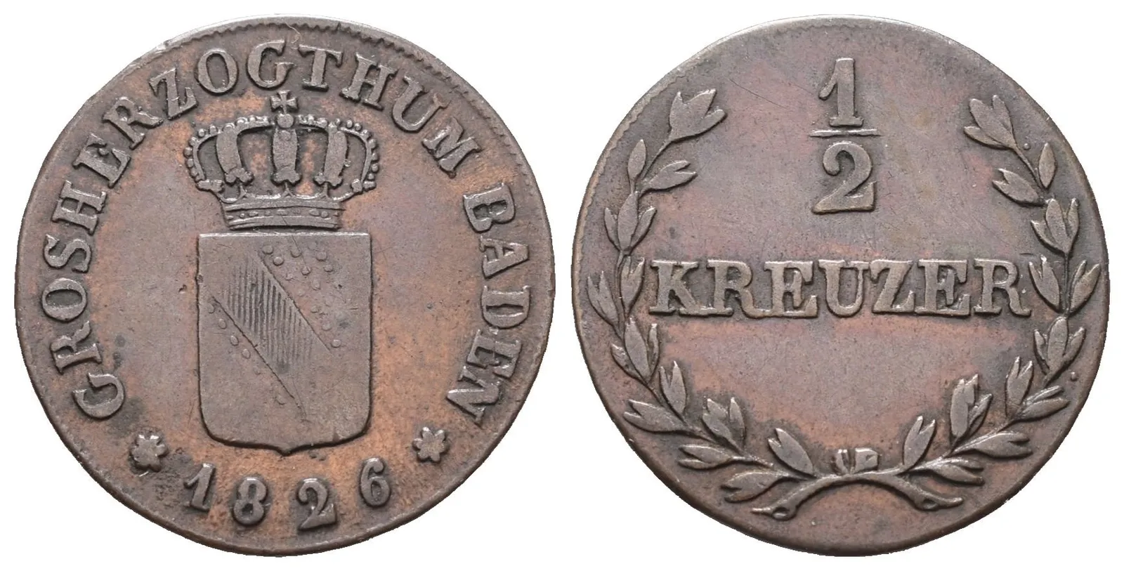 Baden, 1/2 Krejcar 1826