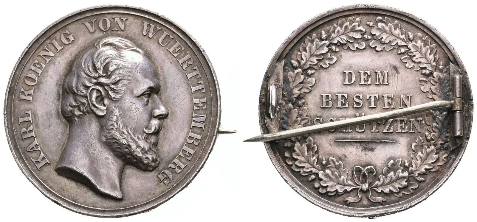 AR Medaile b.l. - Cena nejlepšímu střelci, Karel Württemberský. — 1
