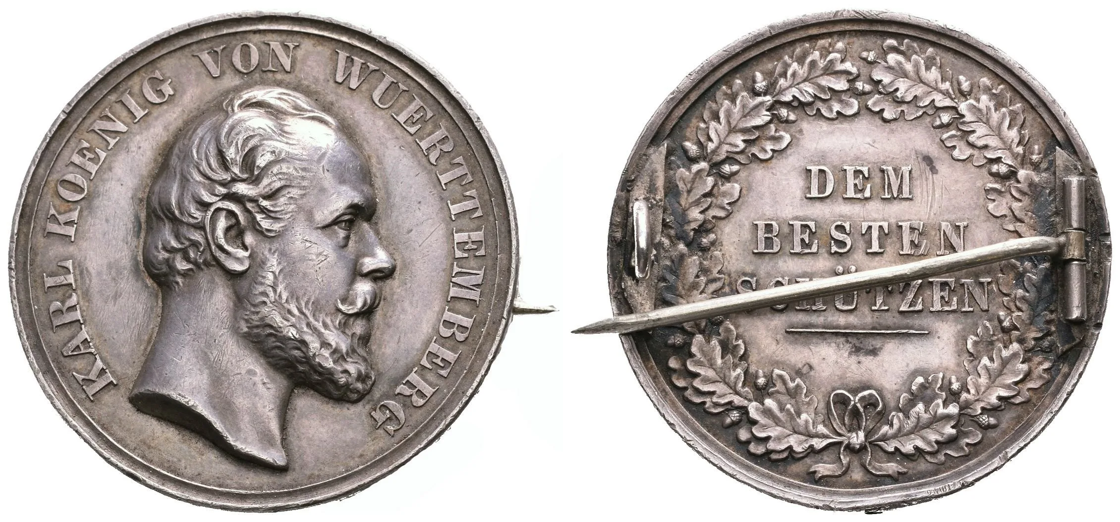 AR Medaile b.l. - Cena nejlepšímu střelci, Karel Württemberský. — 1