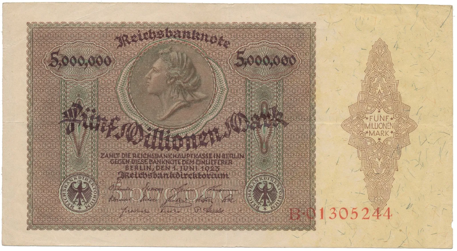 Německo, 5 Millionen Mark 1923, Ro.88