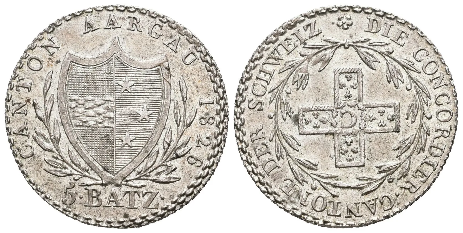 5 Batzen 1826, KM.23, HMZ 22j, krásná zachovalost, patina, zbytky lesku, — 1