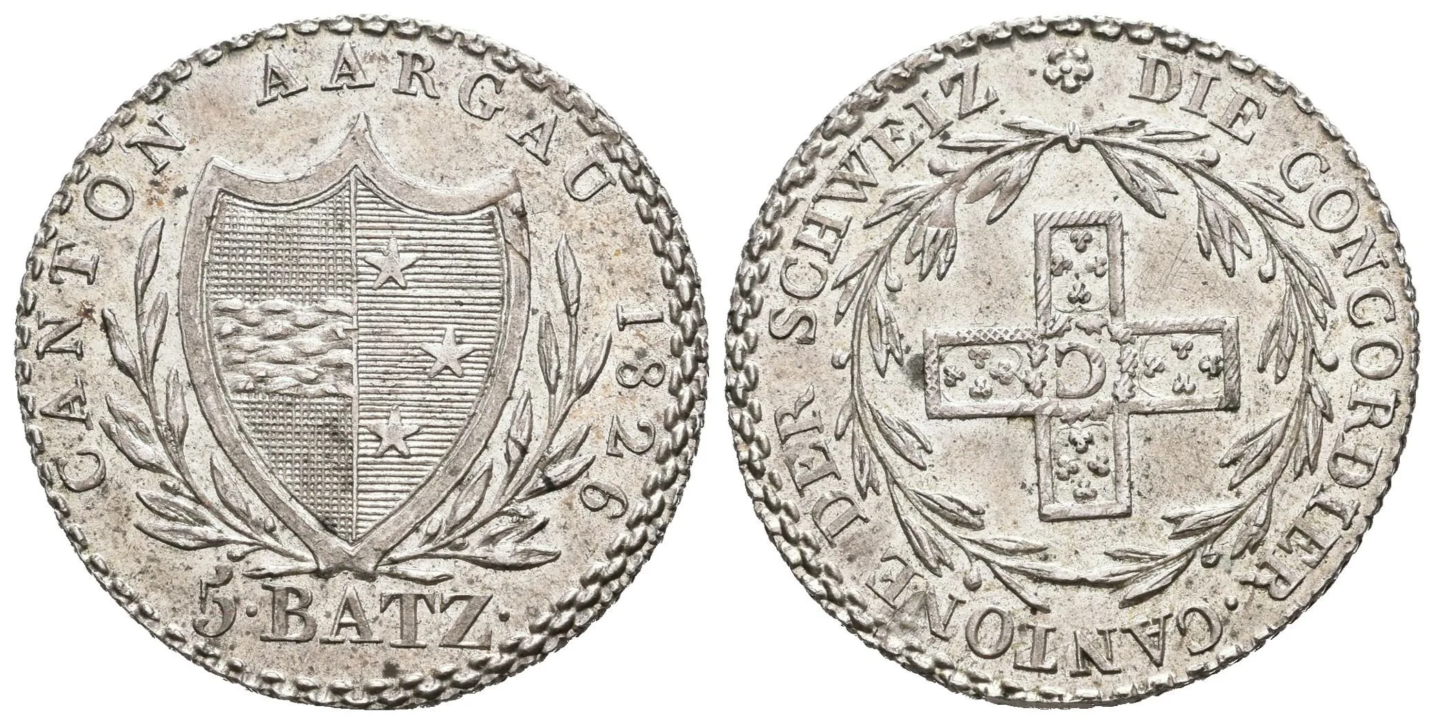 5 Batzen 1826, KM.23, HMZ 22j, krásná zachovalost, patina, zbytky lesku, — 1