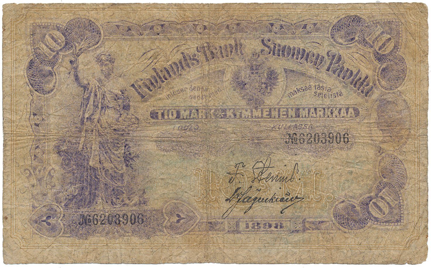 Finsko, 10 Markka 1898, P.3c