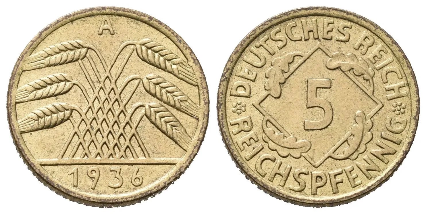 Výmar, 5 Reichspfennig 1936 A