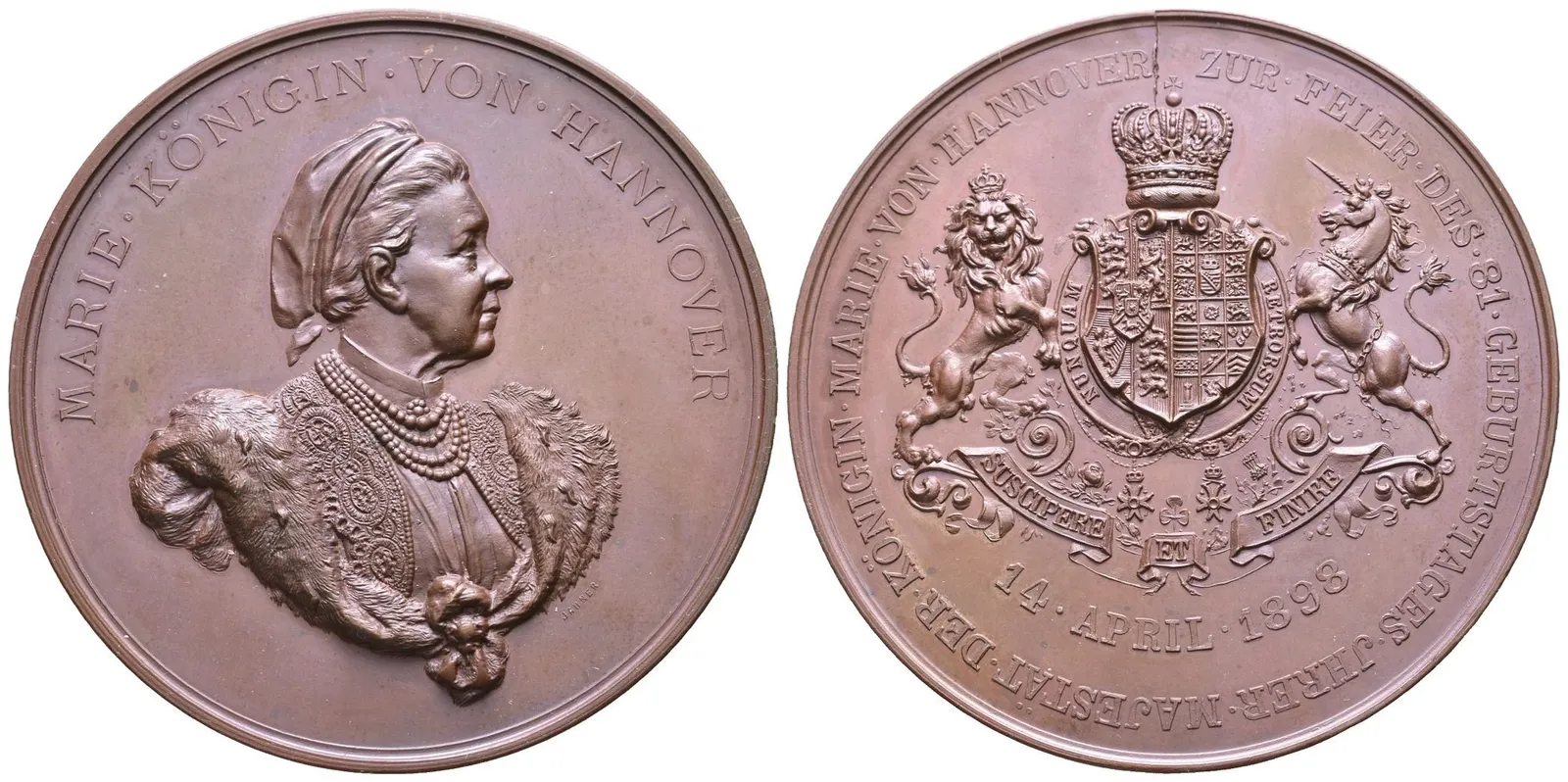 AE Medaile 1898 (H. Jauner) - K oslavám 81. výročí narození jejího — 1