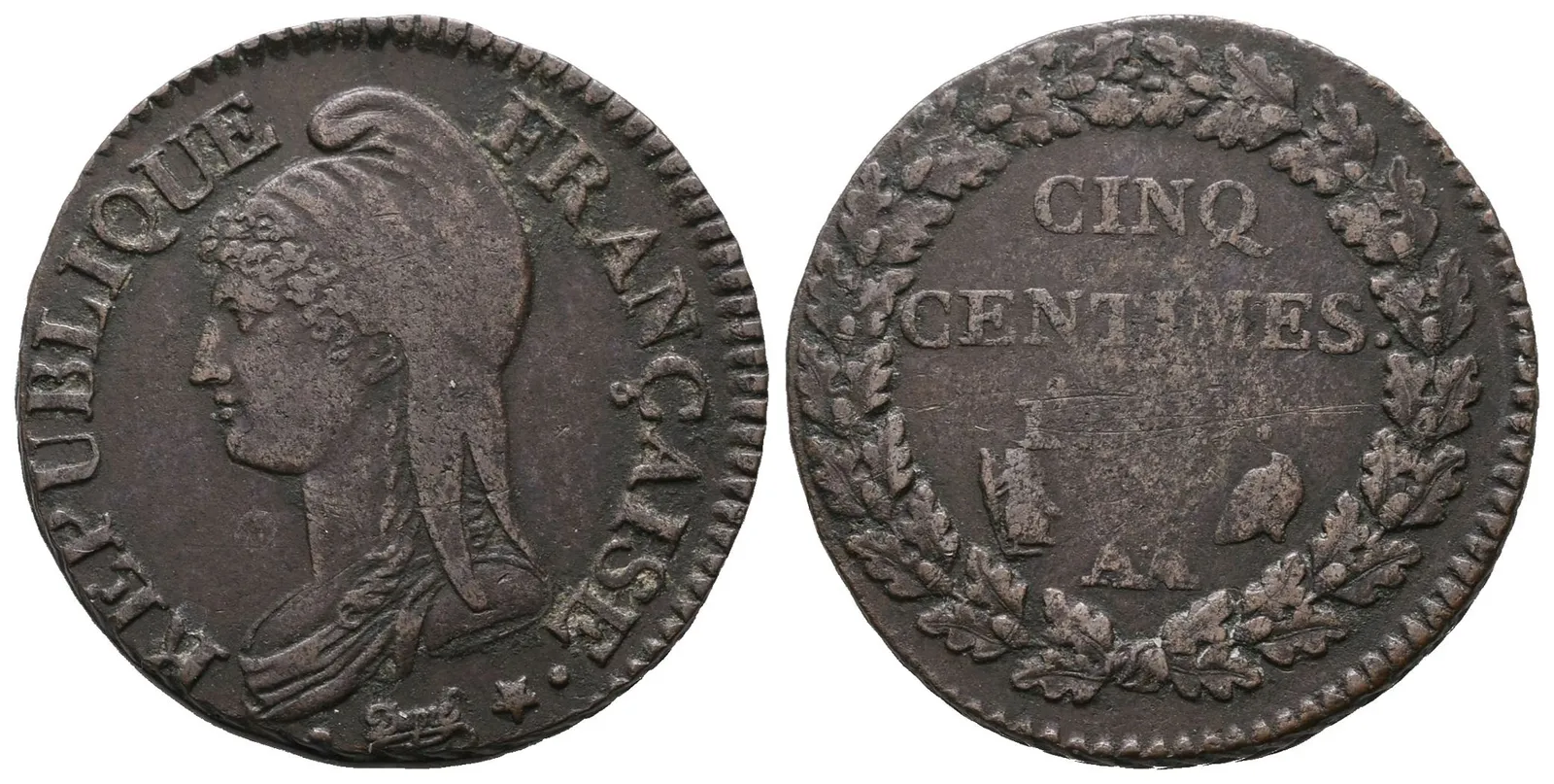 Francie Republika, 5 Centime rok 8 (1799) AA