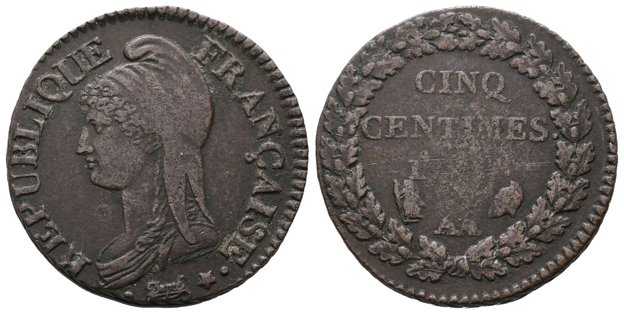 Francie Republika, 5 Centime rok 8 (1799) AA
