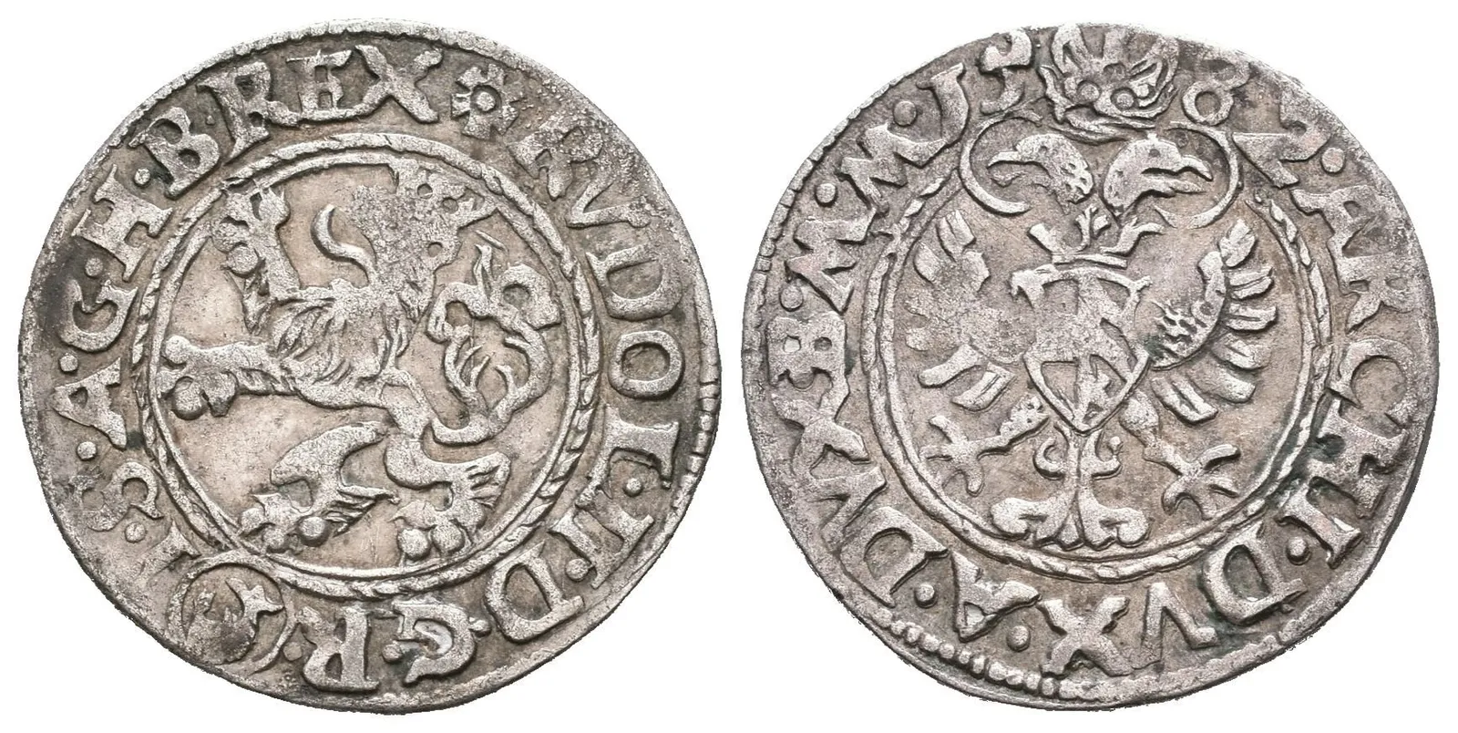 Bílý groš 1582, Jáchymov-Kádner, Hal.403, pěkná zachovalost, patina — 1