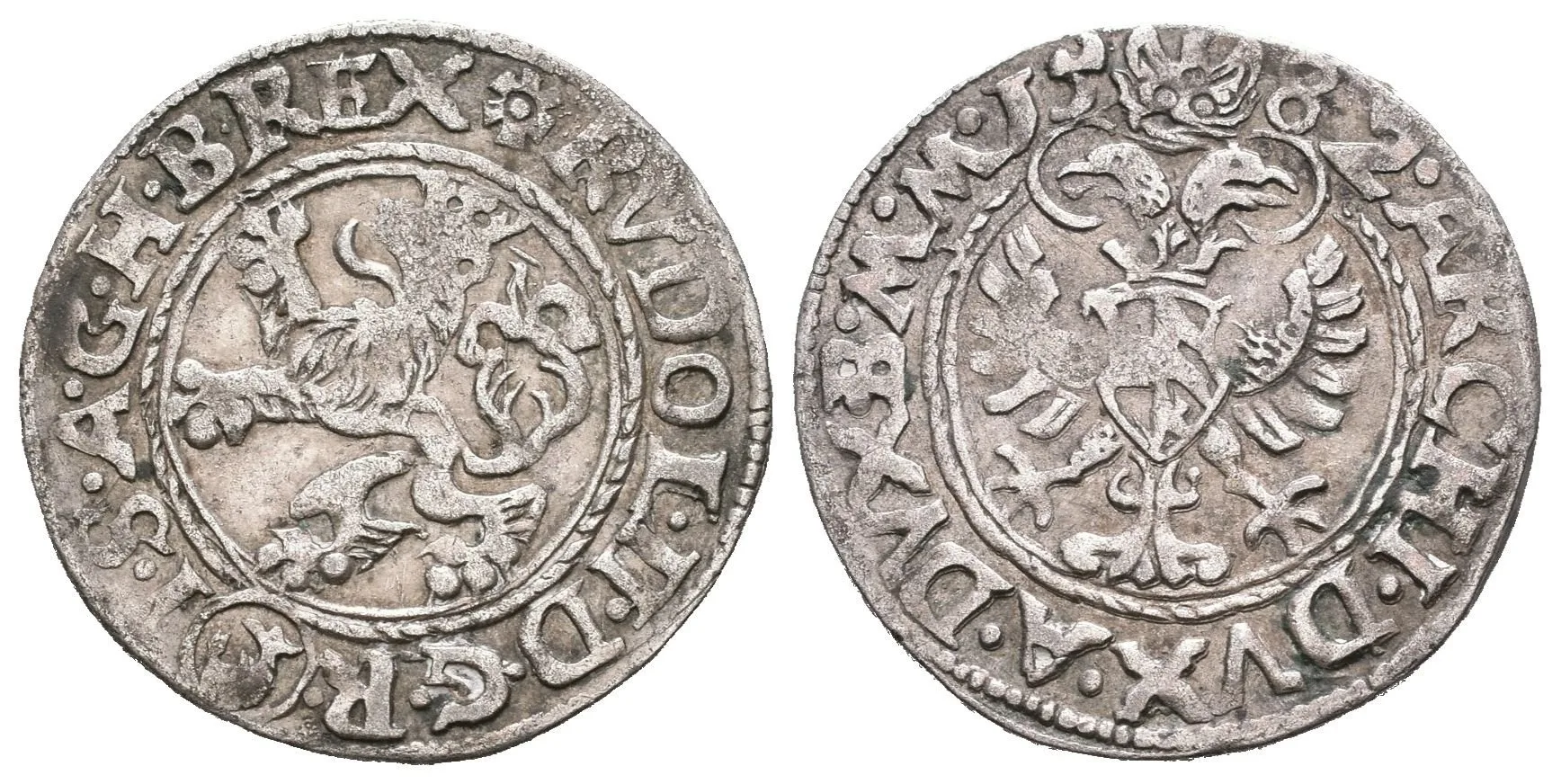 Bílý groš 1582, Jáchymov-Kádner, Hal.403, pěkná zachovalost, patina — 1