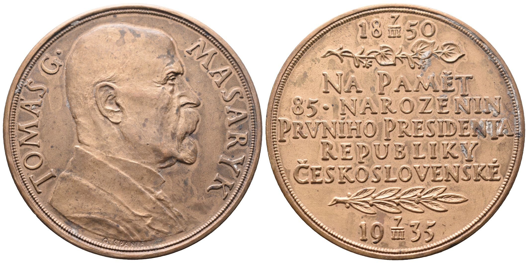 Španiel Otakar - 85. narozeniny TGM, 50 mm
