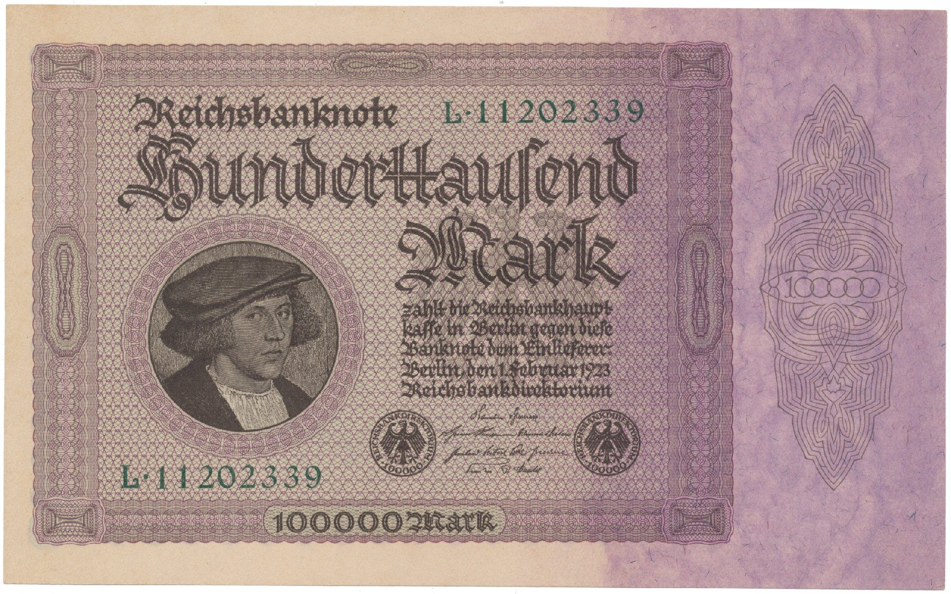 Německo, 100000 Mark 1923, Ro.82a