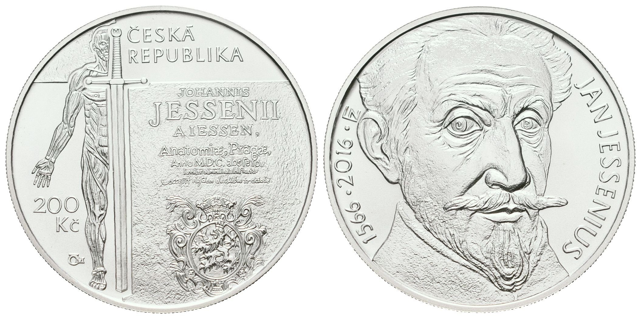 200 Kč 2016 - Jan Jessenius -bez certifikátu