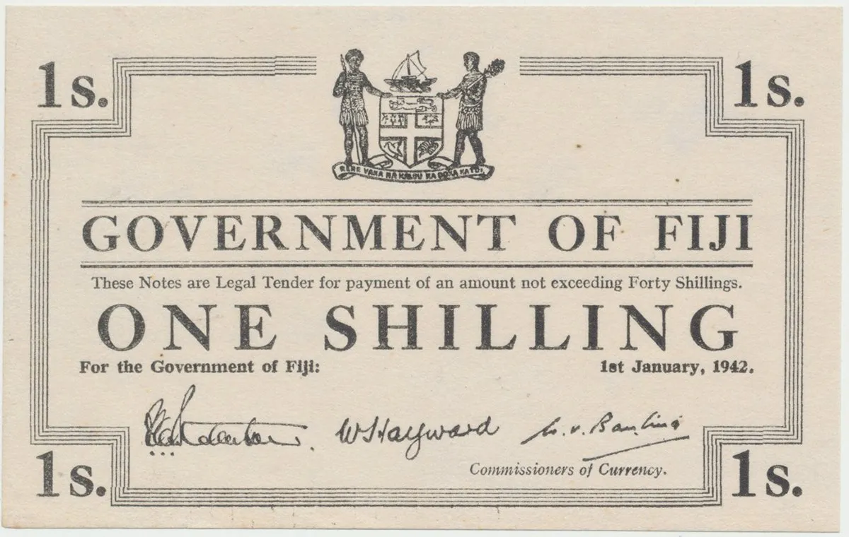 Fidži, 1 Shilling 1942, P.48r