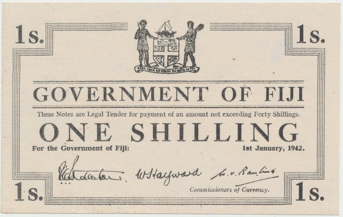 Fidži, 1 Shilling 1942, P.48r