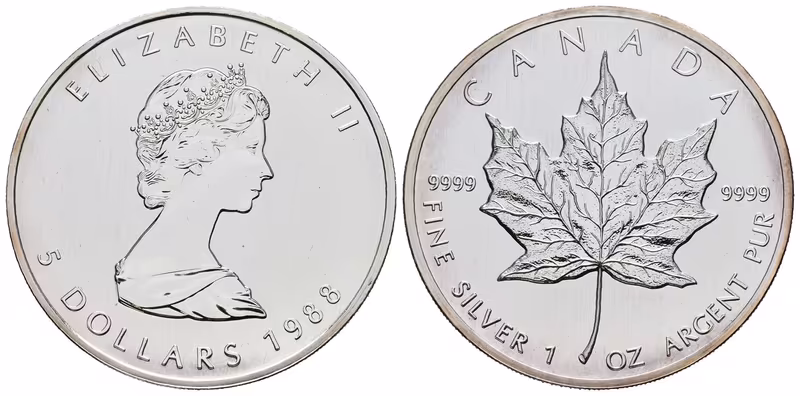 Kanada, 5 Dollars 1988 - Maple Leaf