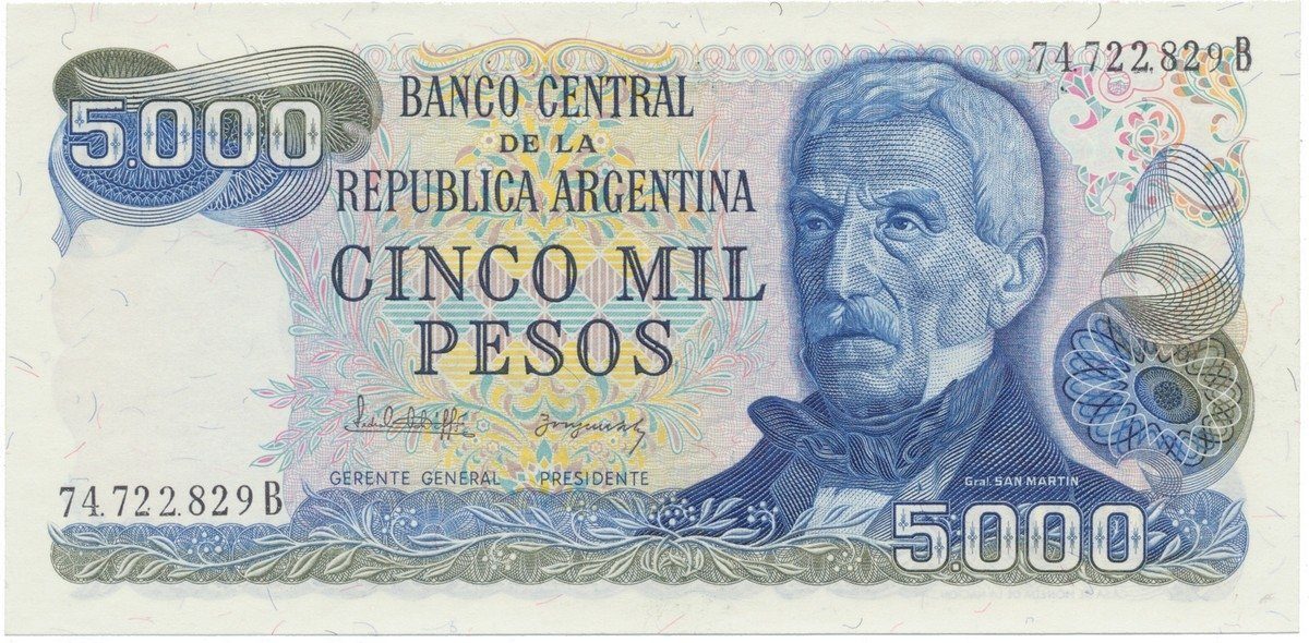 Argentina, 5000 Pesos (1977~1982), P.305b