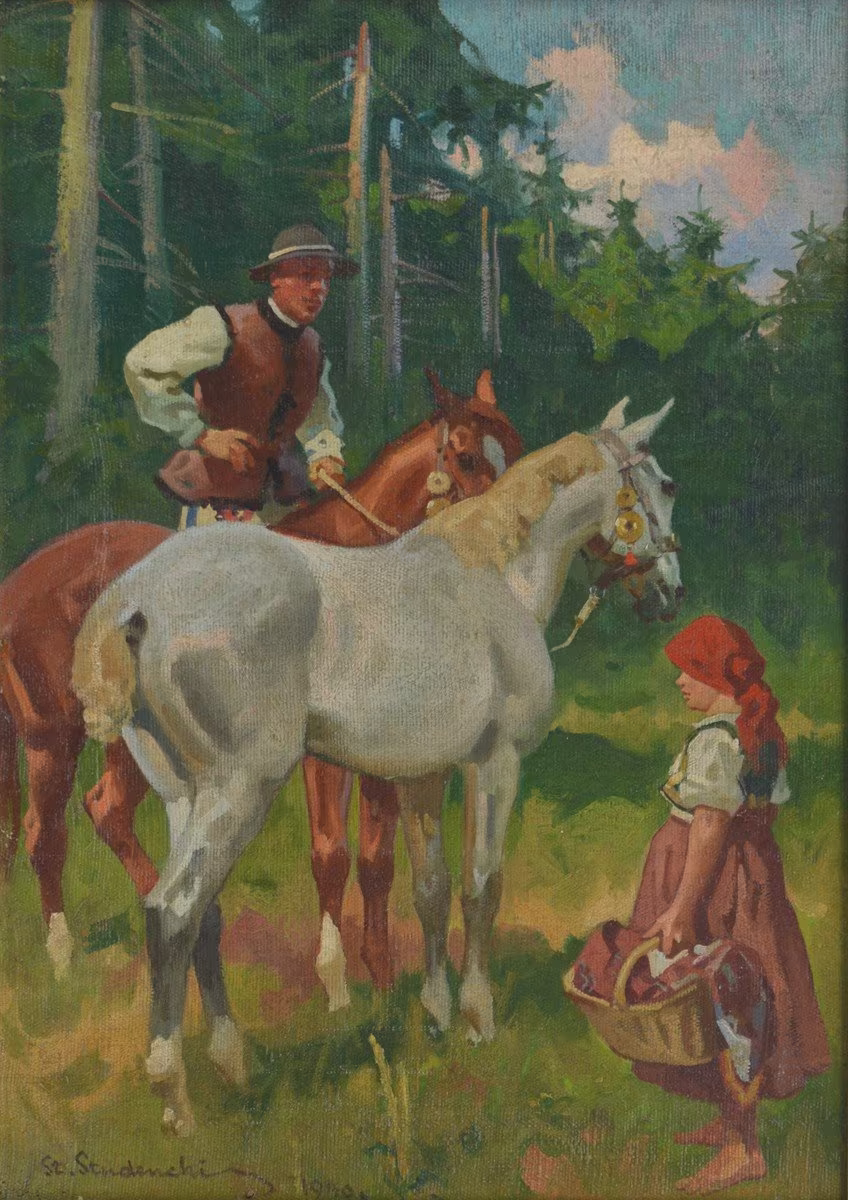 STUDENCKI Stanislaw: STUDENCKI Stanislaw (1900 - 1944) - Dívka a jezdec