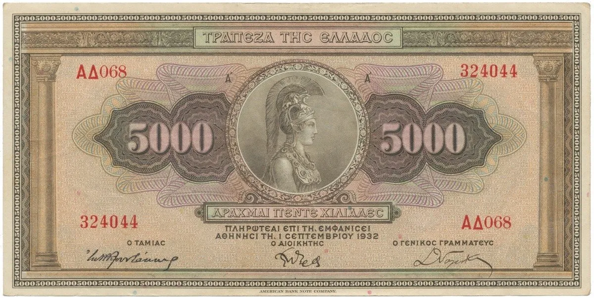 Řecko, 5000 Drachmai 1932, P.103