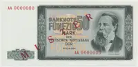 Německo - NDR, 50 DM 1964, bankovní vzor, AA 0000000, přet. SPECIMEN, Ros.357M1