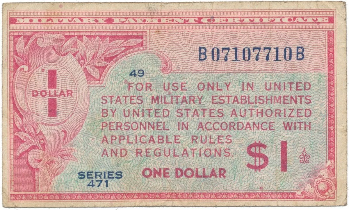 USA, vojenské vydání MPC, 1 Dollar (1947~1948), P.M12