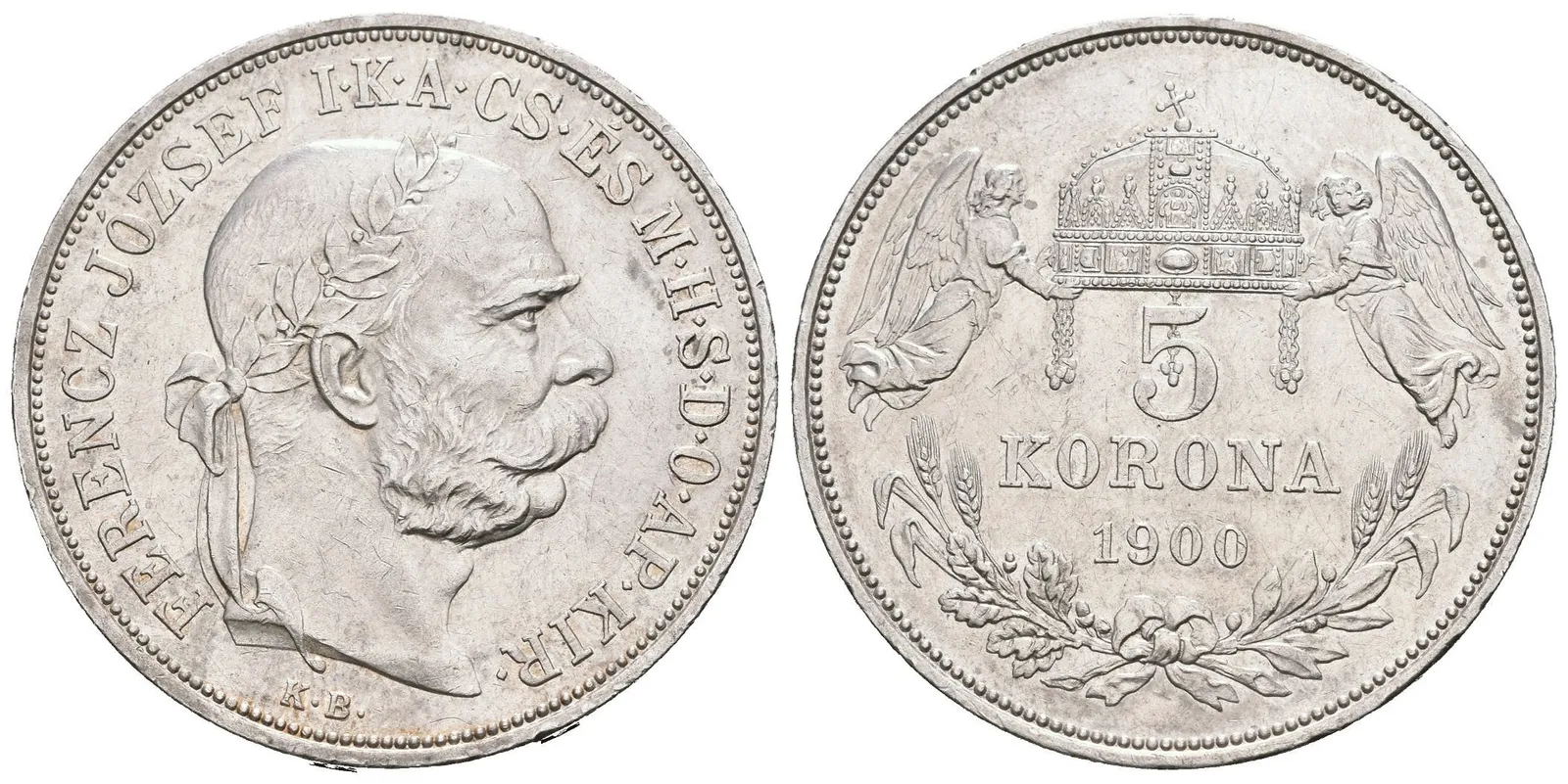 5 Koruna 1900 KB, krásná zachovalost, lesk, rysky — 1