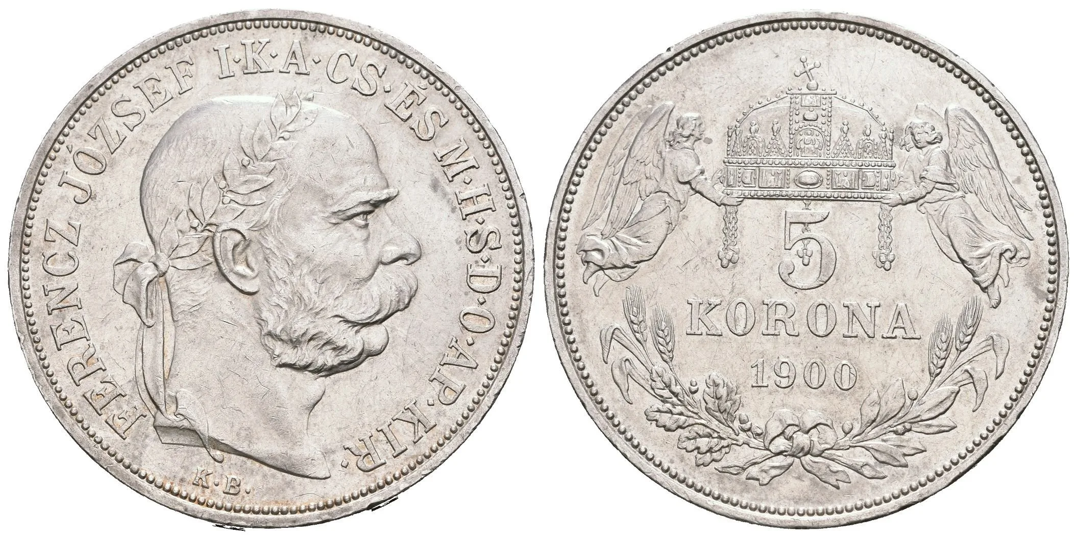 5 Koruna 1900 KB, krásná zachovalost, lesk, rysky — 1