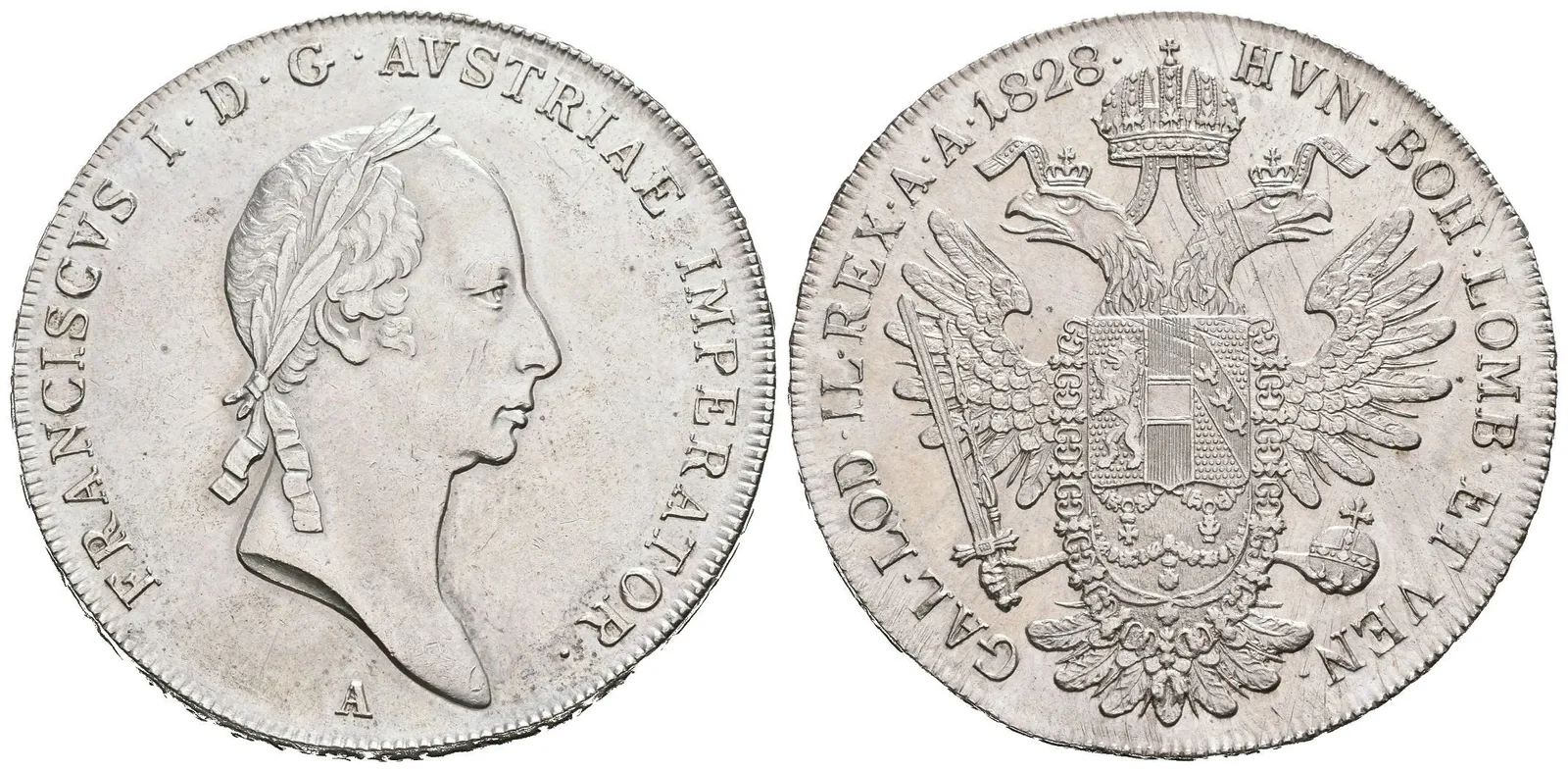 Tolar 1828 A, velmi pěkná zachovalost, patina, zbytky lesku, — 1