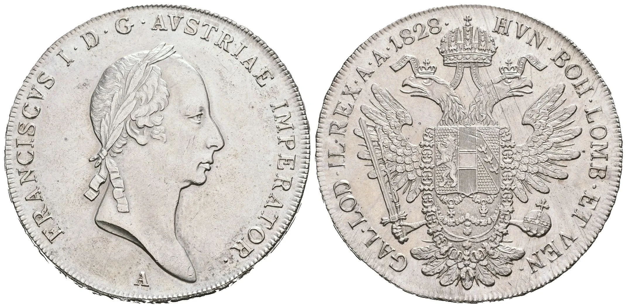 Tolar 1828 A, velmi pěkná zachovalost, patina, zbytky lesku, — 1