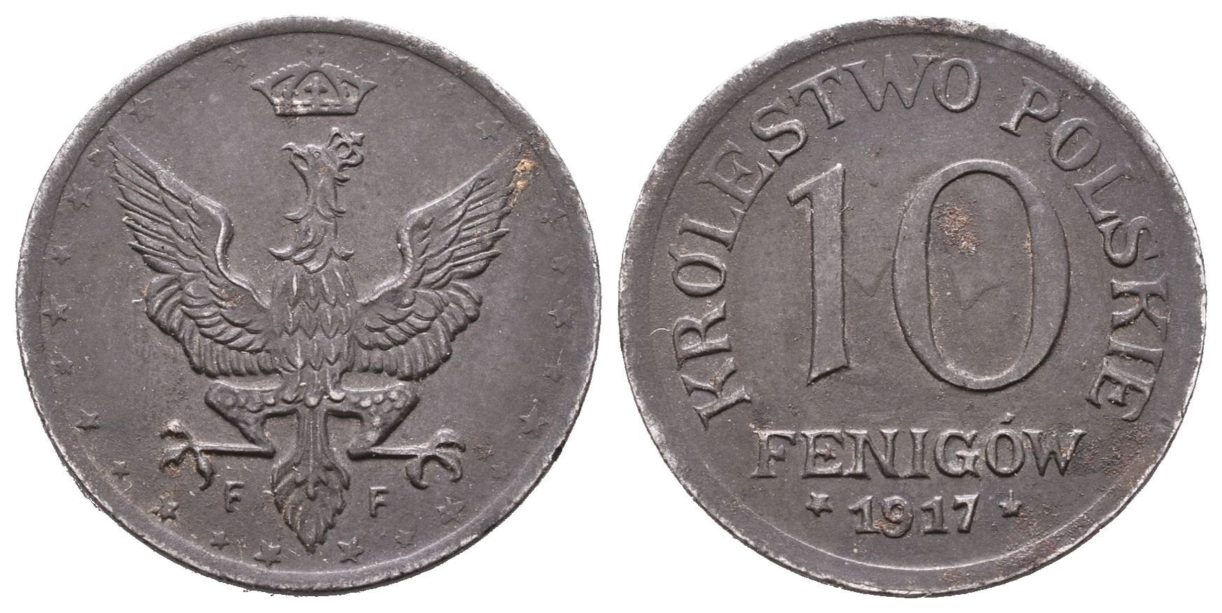 Polsko, 10 Fenig 1917 (Fe)