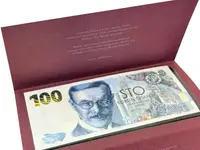 100 Koruna 2026 - Pamětní bankovka ke 100. výročí budování čs. měny - Vilém Pospíšil, série PJ09 - fotografie 2