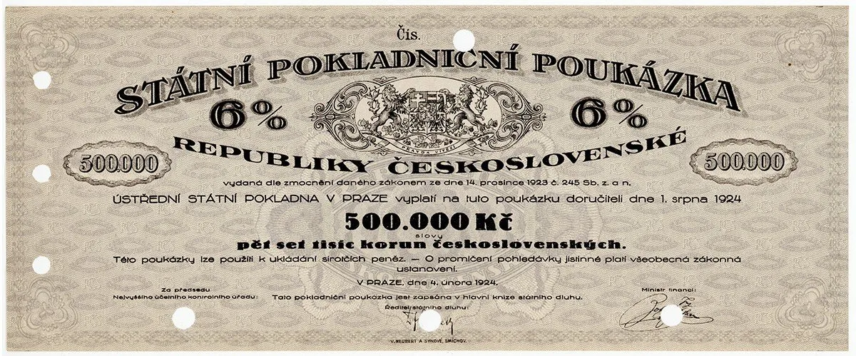 Státní pokladniční poukázky, 1919 - 1939 — 1