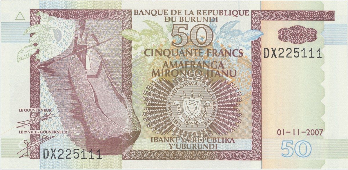 Burundi, 50 Francs 2006~2007, P.36f-g