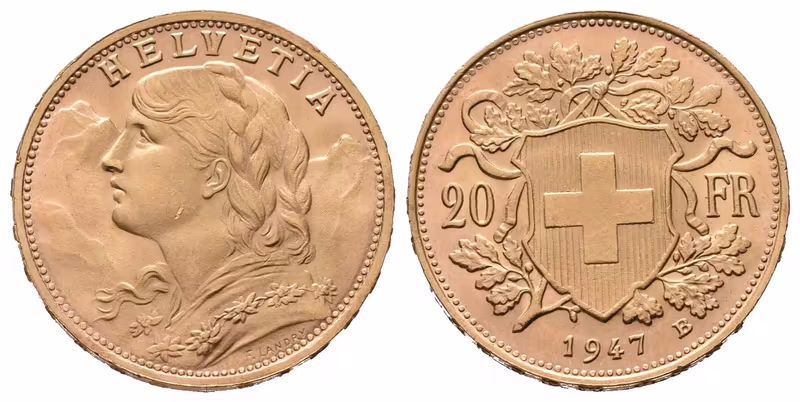 Švýcarsko, 20 Frank 1947