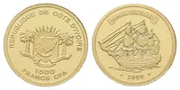 Pobřeží slonoviny, 1500 Francs 2009 - HMS Victory