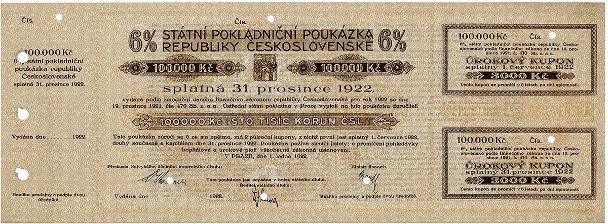Státní pokladniční poukázky, 1919 - 1939 — 1