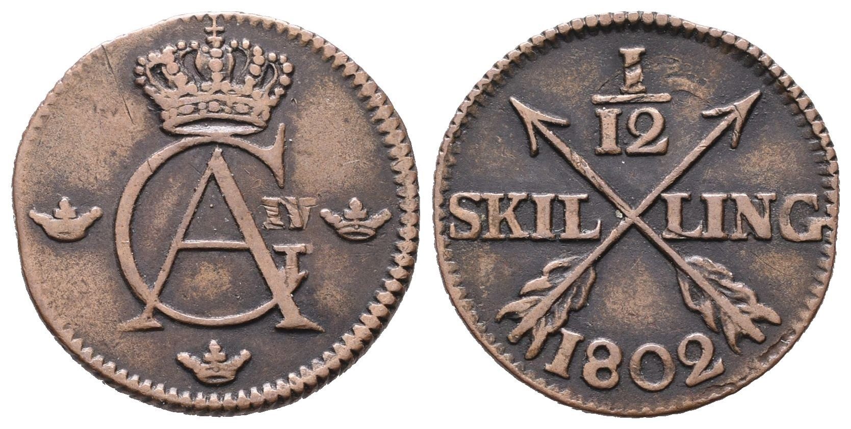 Švédsko, 1/12 Šilinku 1802