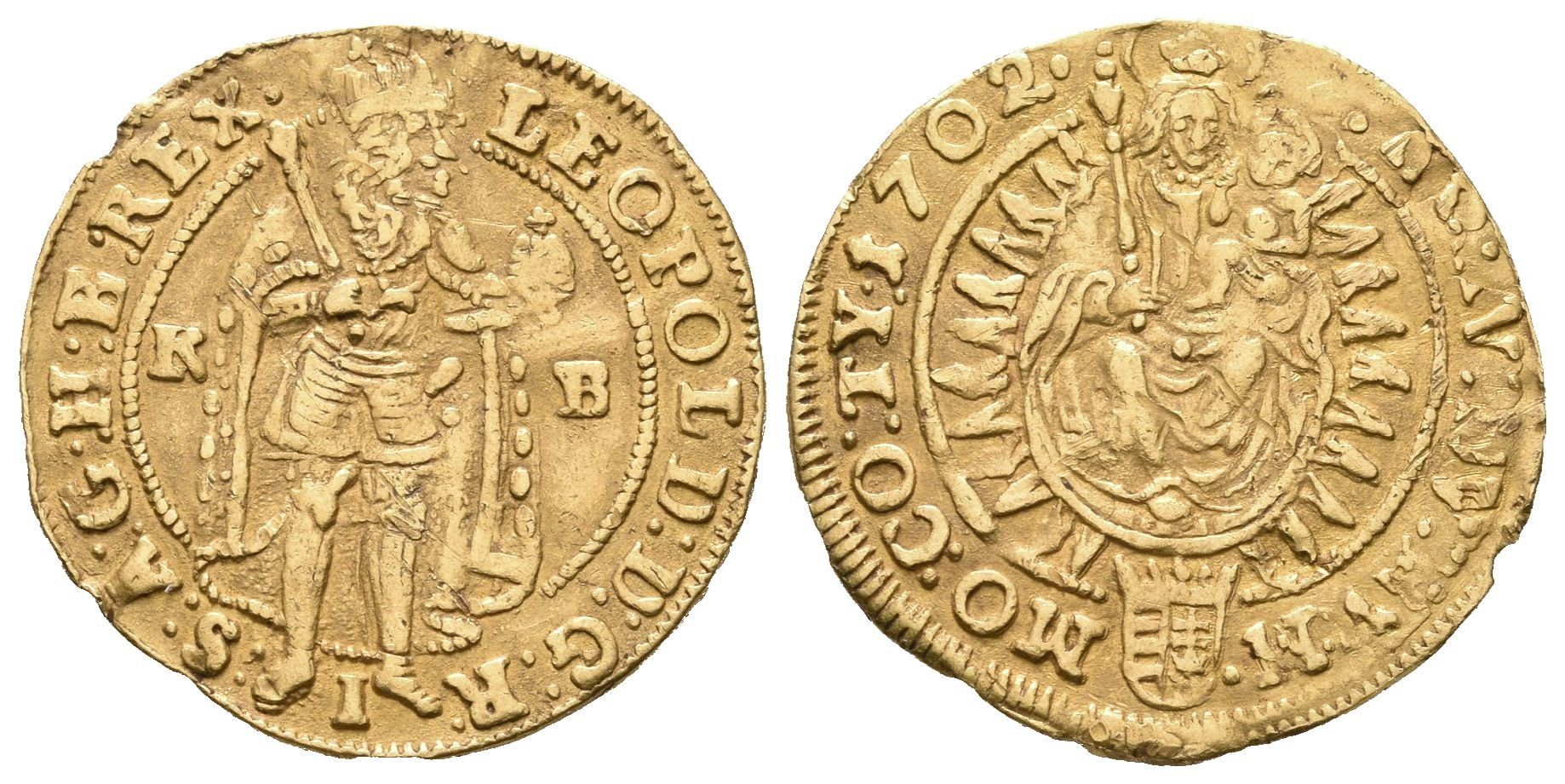 Leopold I., Dukát 1702 KB, Kremnica