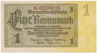 Německo, 1 Rentenmark 1937, hnědý firemní číslovač, Hej.D11c
