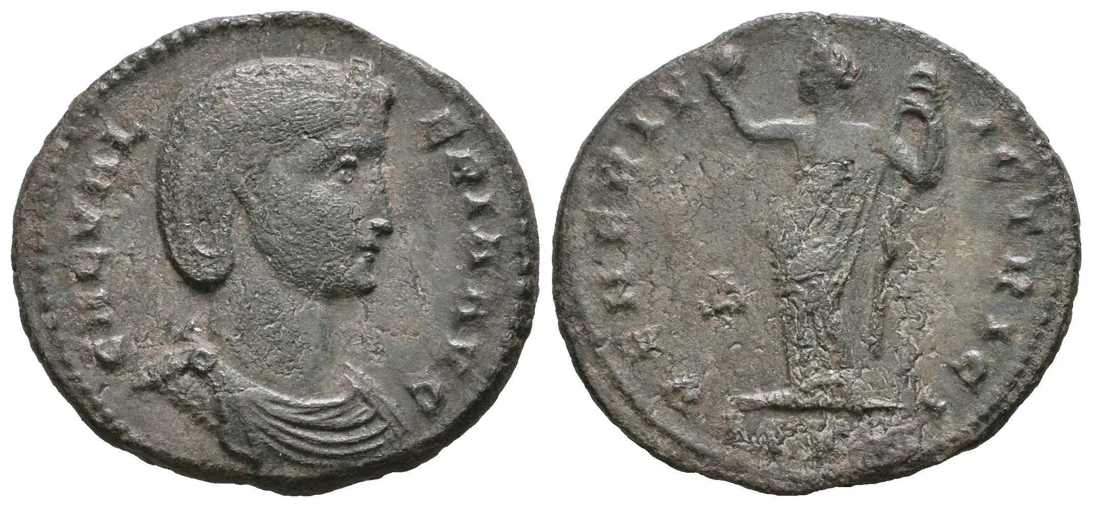 Follis, Cyzicus, 308- 309, Rv: VENERI VICTRICI, stojící Venus zleva si levou — 1