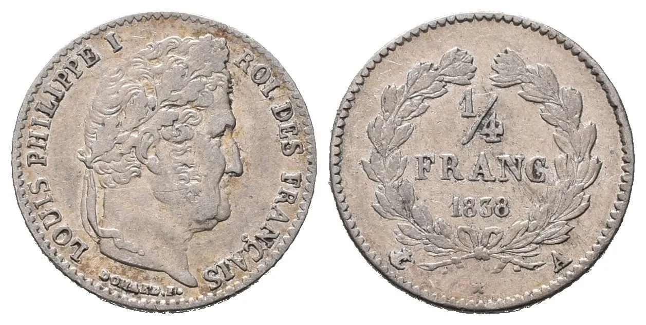 Francie, 1/4 Frank 1838 A