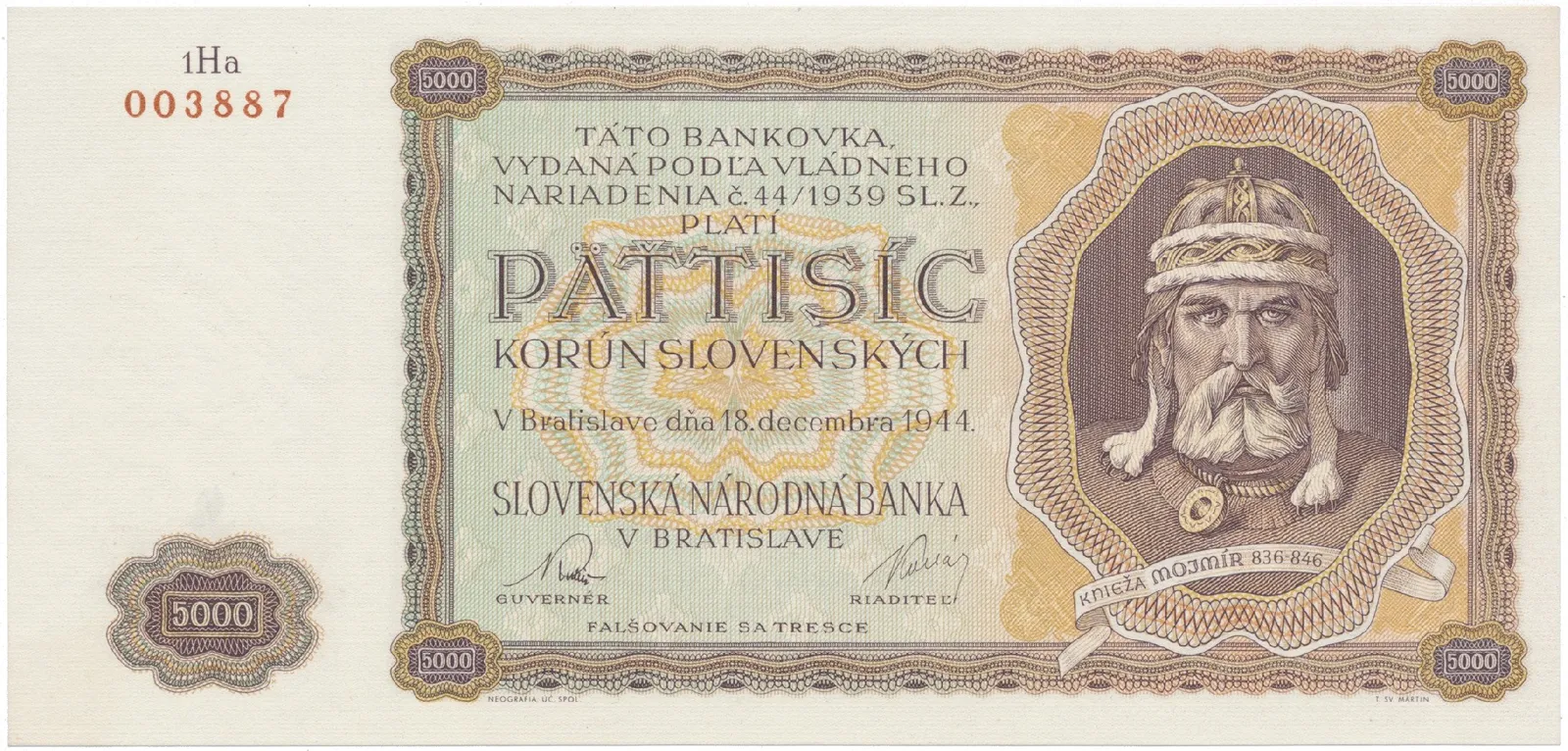 5000 Koruna 1944, série 1Ha, Hej.N3