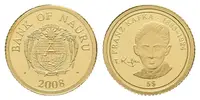 Nauru, zlatý 5 Dollars 2008 - Franz Kafka