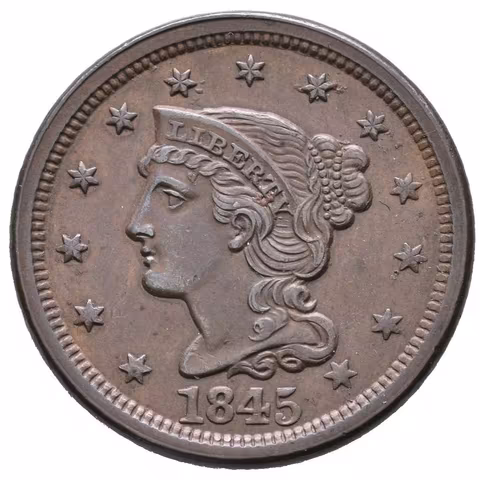 1 Cent 1845, KM.67, krásná zachovalost a patina, nep. rysky