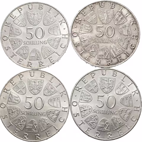 50 Schilling 1969 - Maximilian I., 1971 - Julius Raab,