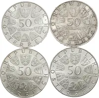 50 Schilling 1969 - Maximilian I., 1971 - Julius Raab, — 1