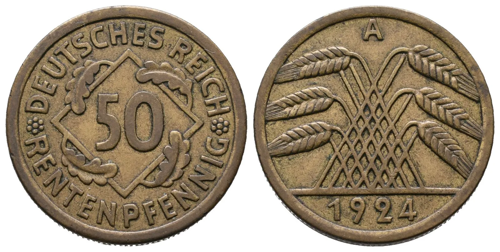 Výmar, 50 Rentenpfennig 1924 A