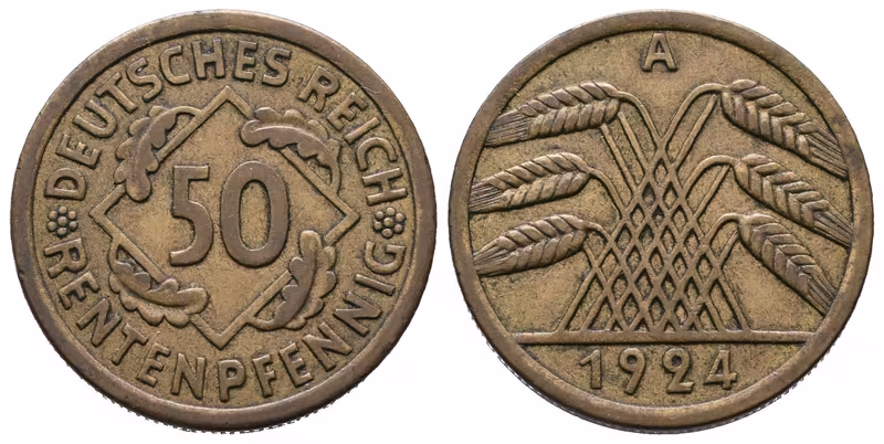 Výmar, 50 Rentenpfennig 1924 A
