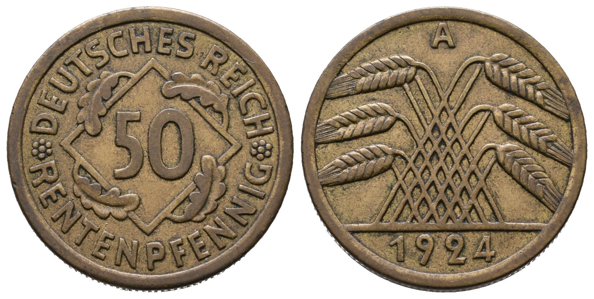 Výmar, 50 Rentenpfennig 1924 A