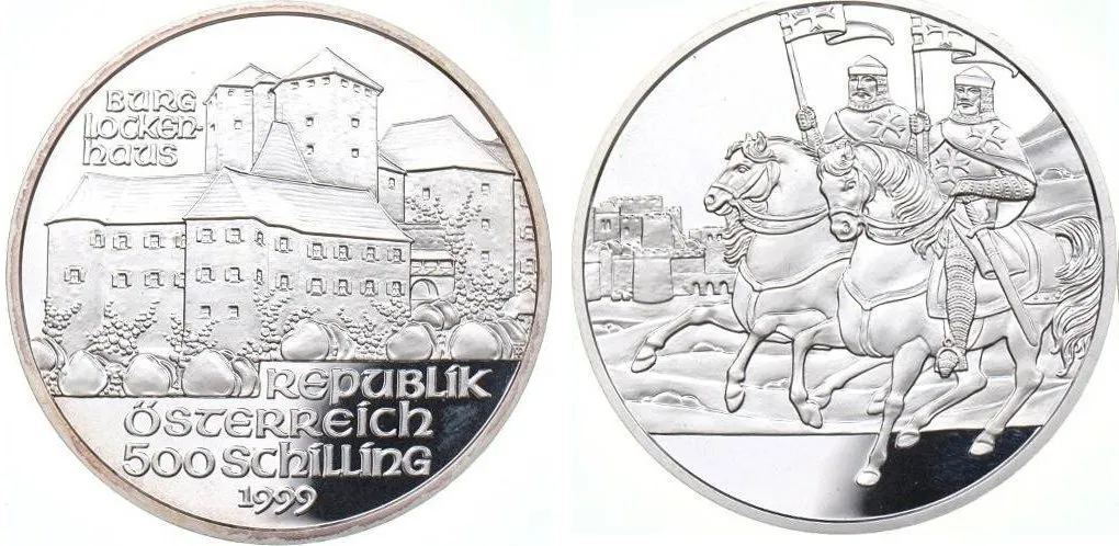 Rakousko, 500 Schilling 1999 - Hrad Rosenburg