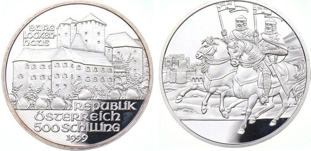 Rakousko, 500 Schilling 1999 - Hrad Rosenburg